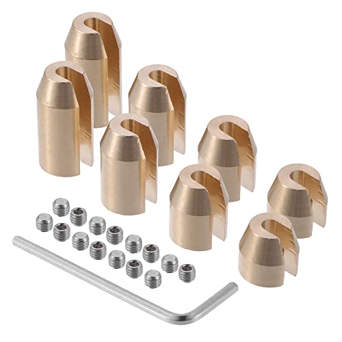 Hihaha Motorcycle Wheel Spoke Weights Set, Brass, 8pcs, Gold