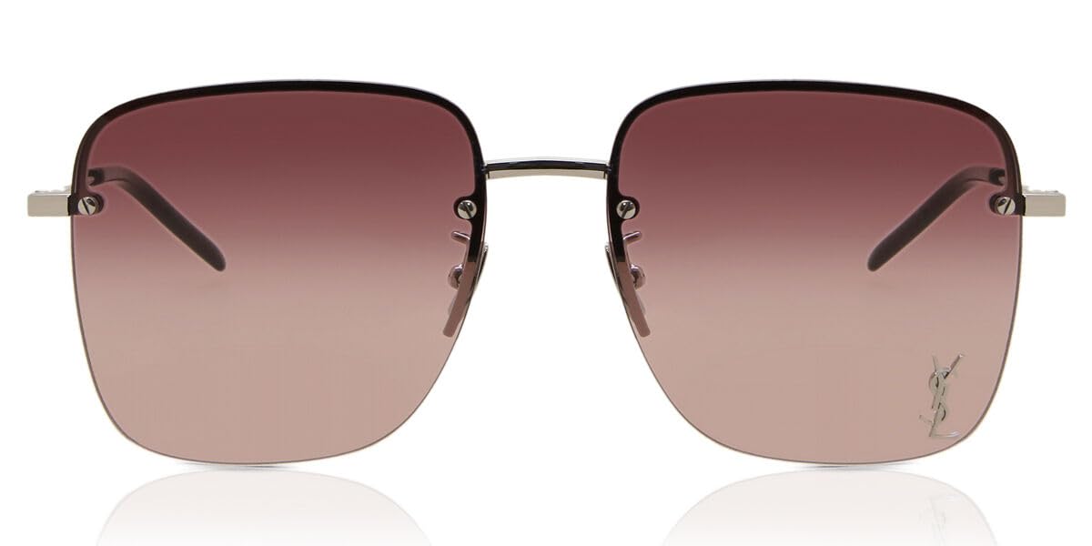 Yves Saint Laurent Women's Sl 312 M Sunglasses, Silver-Silver-red, UK 32