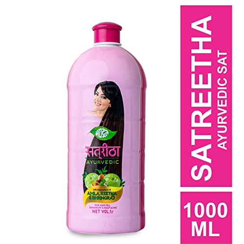 Meghdoot Ayurvedic Satreetha Shampoo with extracts of Amla, Reetha and Bhringraj for Hair-fall Control |Dandruff Control|Scalp Acne 1Litre Bottle - Value Pack - Image 4