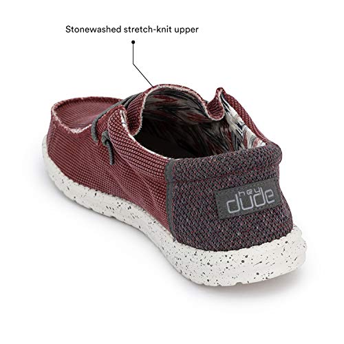 Image of Hey Dude Men's Wally Sox Tri Colored Loafers | Textile Upper, Moc Toe Construction, Contrast Panel Design, Lightweight Flexible Outsole, Speckled Sole Detail