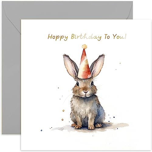 Old English Co. Geburtstagskarte Zum 2. Geburtstag – Zoo-Design, Goldgeprägt, 15x15 Cm – Für Jungen & Mädchen