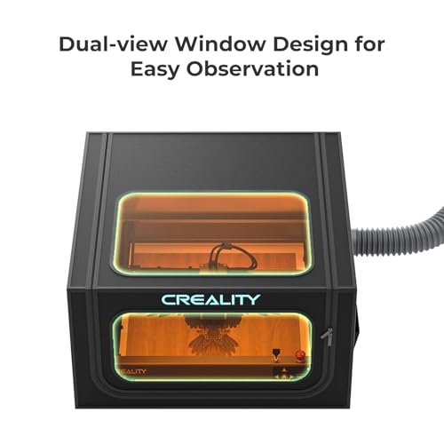 Image of Creality Laser Engraver Enclosure 2.0 with Vent, Fireproof and Dustproof Laser Cutter Protective Cover 28.3x28.3x15.7in with Fan and Pipe, Fits for Most Laser Engraver, Against Smoke, Odor, Noise