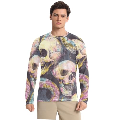 Men's Sun Protection Shirts UPF 50+ Long Sleeve Rash Guard Swim Beach Shirt Quick Dry