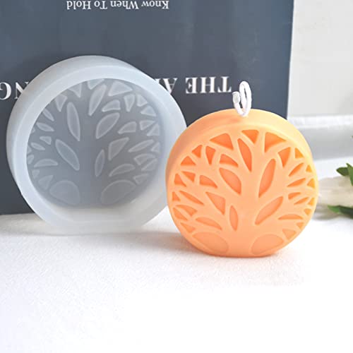 Nimozekd 3D Tree Of Life Candle Silicone Mold With Large-Eye Wicking Needle,Candlewick For Scented Candle Diy Clay Craft Pillar Aromatherapy Gypsum Candles Wax Soap Flower Specimen #TOP4