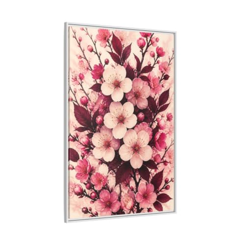 Impression sur toile floral rose déco murale chambre adulte
