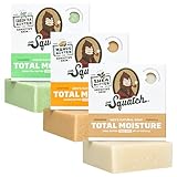 Dr. Squatch NEW Total Moisture Men's Bar Soap - 3-Pack Unscented Shea Butter, Mango Butter, Green Tea Butter - No Added Fragrance - Nourish, Smooth, and Calm Skin - Formulated for Sensitive Skin