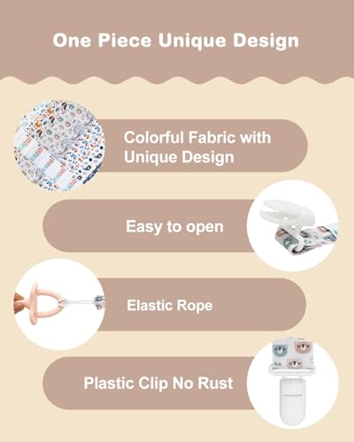 Image of ALVABABY Pacifier Clips 8 Pack Pacifier Binky Paci Holder Leashes for Baby Teethers 8DP18A
