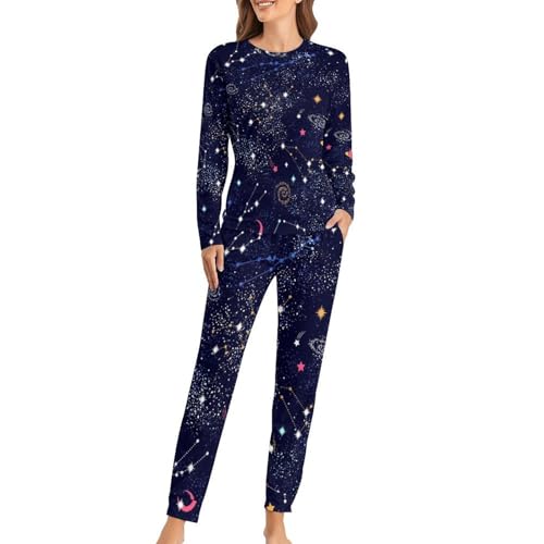 Pyjama femme ensemble t-shirt manches longues pantalon évite l'inconfort la nuit
