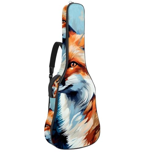 Étui de guitare acoustique matelassé anti-choc et imperméable style renard coloré