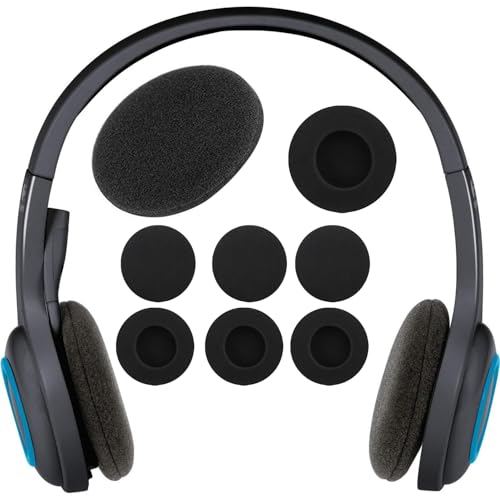 JEYORZY 6 Pezzi Copri Cuffie Spugna, Cuscinetti Di Ricambio Per Cuffie Over Ear In Schiuma Per Headphones, per Cuscinetti Auricolari Compatibile Con Logitech H330 / H340 / H390 / H600 / H609 / H760