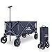 Produktbild CCLIFE Bollerwagen Faltbar bis 80kg Belastbar Breite All Terrain Reifen Handwagen Klappbar mit Teleskopstange Bremsen Grau