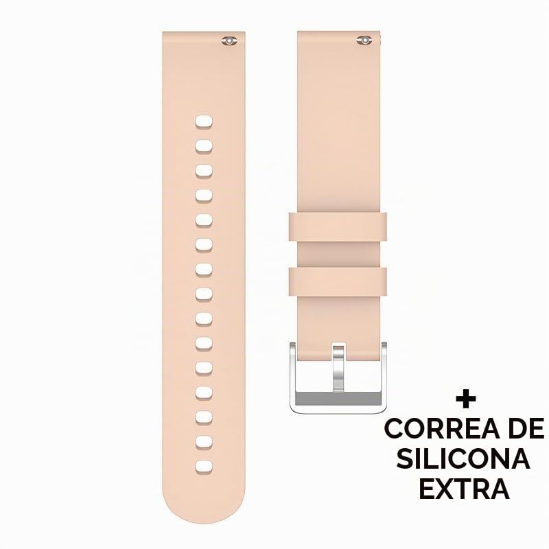 Cool Ultrathin Reloj Smartwatch (AMOLED Llamadas Salud Deporte) Rosa + 2 Correas
