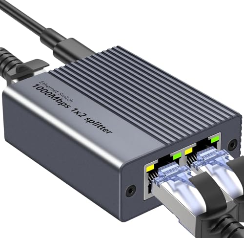 Image of ETZIN LAN Splitter 1 in 2 Output High Speed 1000Mbps LAN Cable Branch Network Splitter LAN Port Expansion Wired LAN Hub Gigabit LAN Cable Bifurcation LAN Internet Splitter Connector (EPL-1465H)