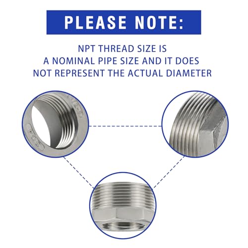 Horiznext stainless steel hex bushing npt 2 to npt 1-1/2 threaded reducer by Horiznext - Used condition - Image 4
