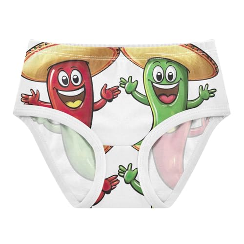 Happy Red Green Chili Peppers Toddler Underwear Floral 2t Cotton Panties for Girl Colorful Briefs Undies Kids