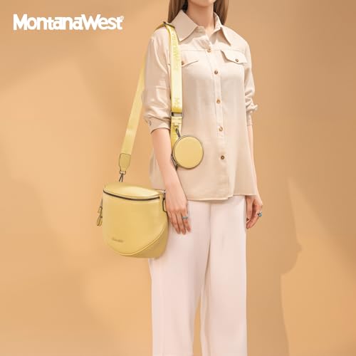 Image of Montana West Crossbody Bag for Women, Large Bum Bag Purse Soft Vegan Leather Travel Fanny Pack with Coin Purse