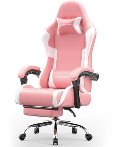 Ergonomic Gaming Chair with Footrest and Massage Support