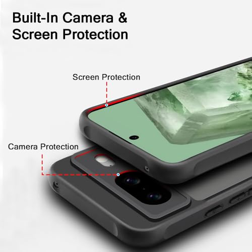 Image of TheGiftKart Hybrid Matte Frosted Translucent Back Cover Case for Google Pixel 8 | Shockproof Design | Camera Protection Module | Hard Back Cover Case for Google Pixel 8 (PC & TPU, Frost Black)