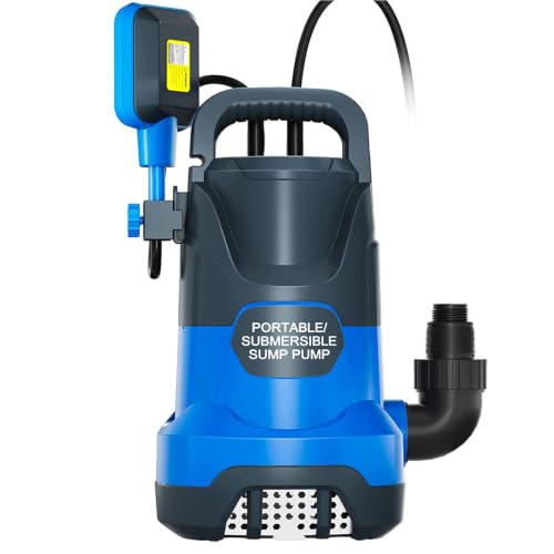 Image of Submersible Water Automatic Sump Pump 1HP Clean /Dirty Water Removal Pump 4000PGH With Float Switch Electric Portable Transfer Water Pump for Swimming Pool Garden Pond Basement Draining