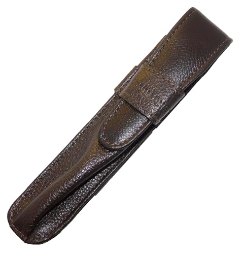 Estojo p/Caneta Vuarnet-p/1 Peça Marrom Escuro Couro Legítimo