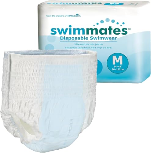 Get Back in the Pool: 9 Best Swim Diapers for Adults Over 50 6 Swimmates Adult Swim Underwear, Pull-Up with Tear-Away Side Seams, Unisex, Disposable, Medium (34'- 48' Waist), 20 Count (Pack of 1)