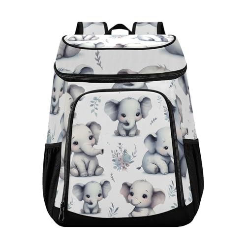 Cute Elephant Cooler Backpack Cooler Insulated Leak Proof Lunch Backpack 36 Cans Waterproof Soft for Men Women Picnic Hiking Camping Beach