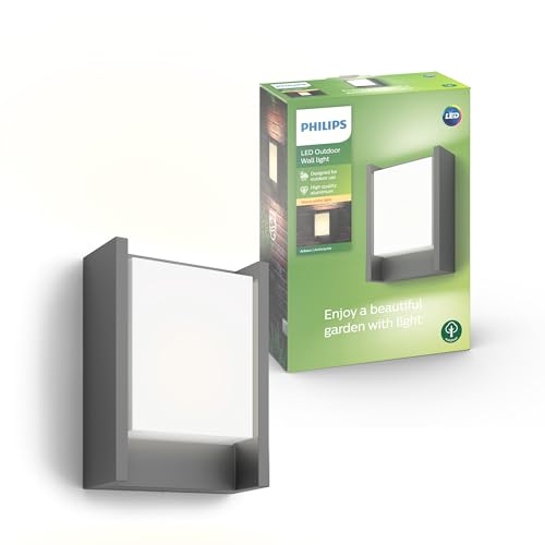 Philips myGarden Arbour - Aplique, iluminación exterior, LED, 6 W, aluminio, luz blanca cálida, IP44, color antracita