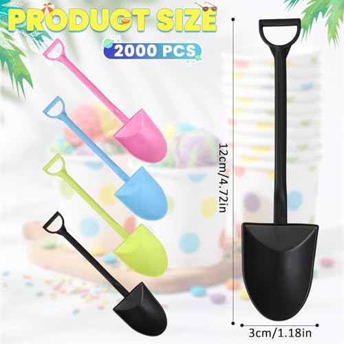 image for Acellegic Colorful 2000 Pcs Mini Shovel Spoons for Dessert Individuall
