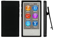 iPod Belt Clip TPU Rubber Skin Case Cover for Apple iPod Nano 7th Generation 7G 7 Case Cover for iPod Classic Protective Case for Pod Cover Shell Replacement for MP3 Player – Black