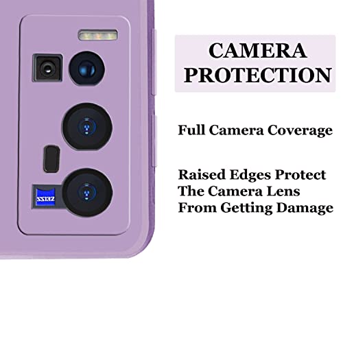 Image of A rtistque Liquid TPU Silicone Matte Shockproof Flexible with Camera Protection Soft Back Cover Case for Vivo X60 Pro Plus - Purple