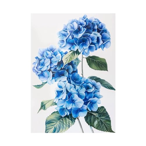 Tableau hortensia décoration murale moderne 70x100cm sans cadre pour salon