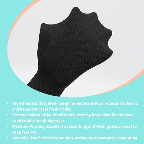 SERISIMPLE Women's Bamboo Viscose Above Ankle Thin Socks Quarter Mesh Design Breathable Anti-Odor Summer Socks 5 Pairs3