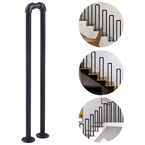 Rampe d'escalier en fer forgé extérieur pour marches en U - 2