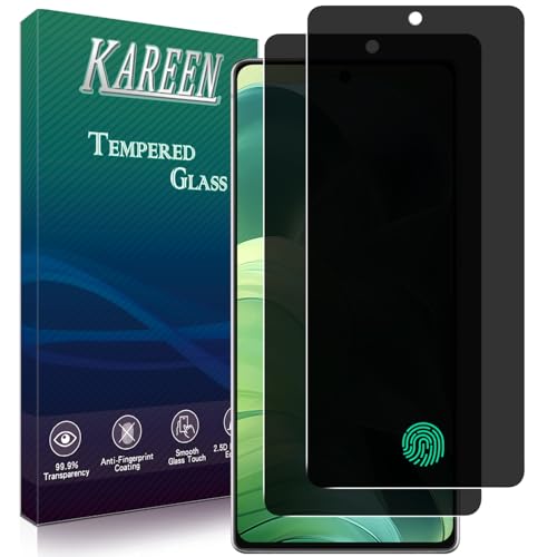 KAREEN 2 Pack Privacy Screen Protector for Samsung Galaxy Note 20 (6.7 Inch) Anti Spy Private Tempered Glass, Support Fingerprint Unlock, Anti Scratch, Bubble Free