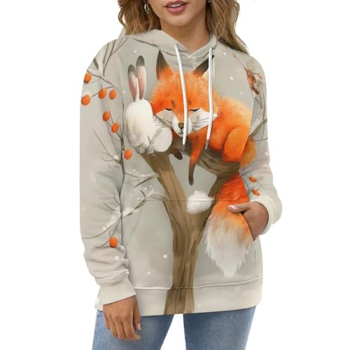 Sweat à capuche lapin aux finitions soignées imprimé graphique doux taille S - 2