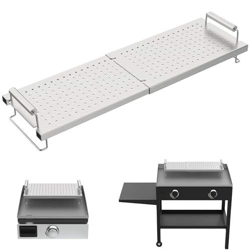 DELSbbq Adjustable Griddle Warming Rack for Blackstone 17 22 28 36 Inch Flat Top Griddle Grill Warming Rack for Weber Griddle Accessories for Charbroil for Camp Chef and Most Tabletop Griddle