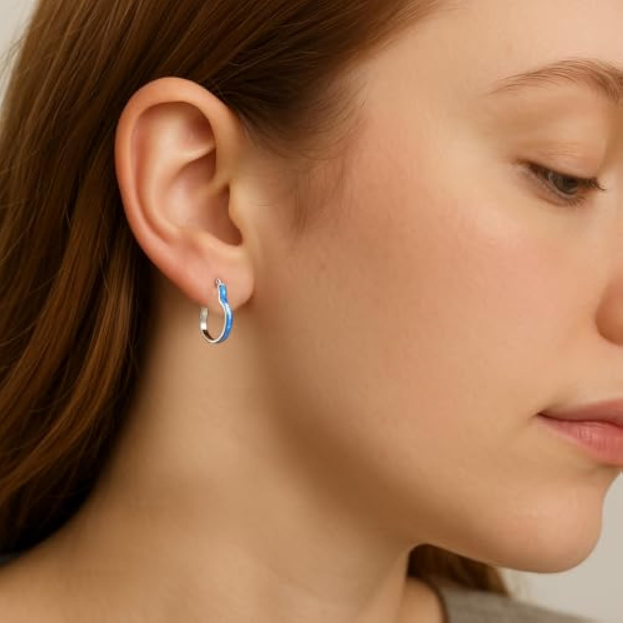 Women's 925 Sterling Silver Heart Hoop Earrings, Yellow Opal