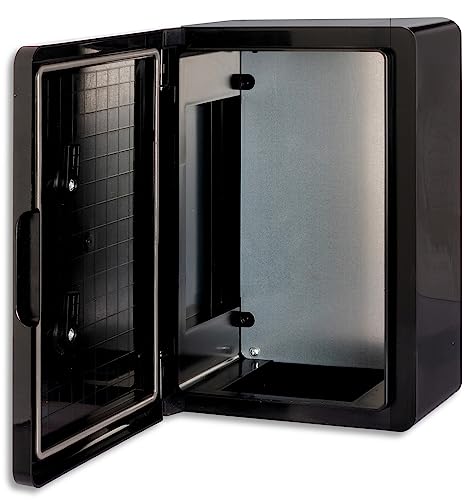 Caja para montaje en pared Caja IP65 Caja industrial Caja vacía Caja vacía de plástico ABS Placa de montaje Bloqueo BOXEXPERT Serie Flota Varios tamaños Negro (350x250x150mm)