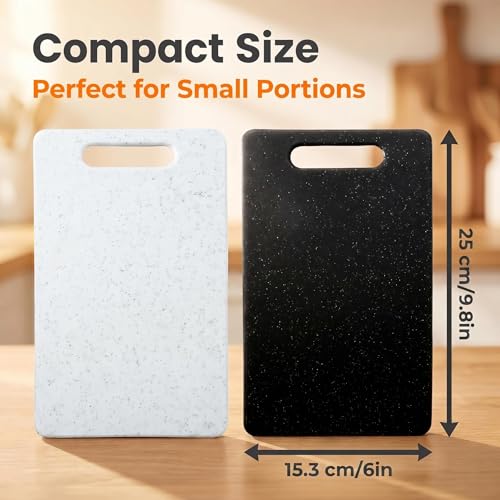 Tabla de cortar negra de plástico resistente 2 piezas miniatura 2