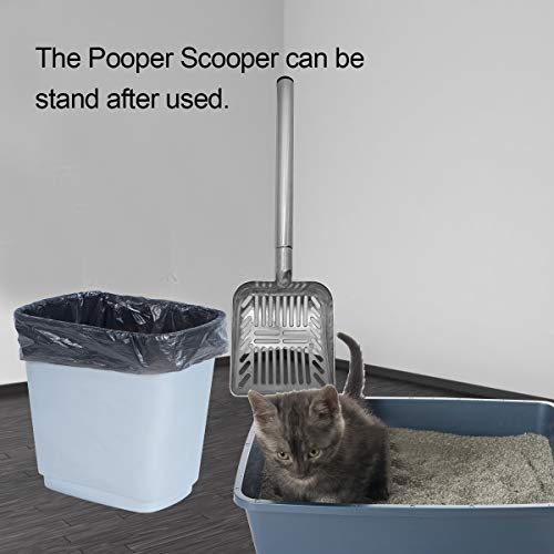 Image of TOYPOPOR Stainless Steel Cat Litter Scoop 23 inches Telescoping Litter Scoop with Long Handle Perfect Scooper for Cats and Dogs