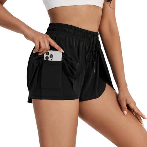 Flowy Athletic Shorts for Women Gym Yoga Workout Running Biker Spandex Butterfly Tennis Skirts Cute Clothing Summer - Image 3
