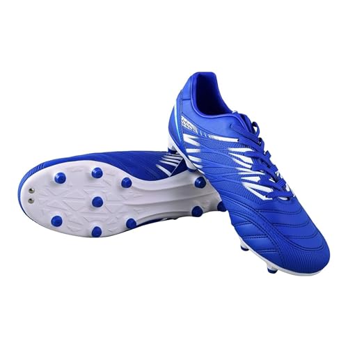 Vizari Valencia Firm Ground Soccer Cleats for Men & Women – Adult Football Shoes with Wide Fit, TPU Studs, Comfortable Design, Size 6.5 to 13 (Unisex) Royal/White