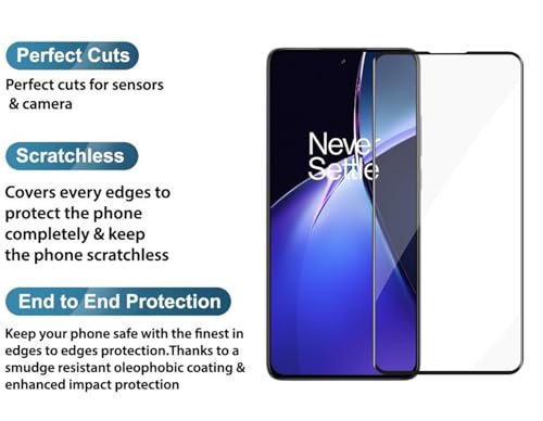Image of HD Tempered Glass Screen Protector Compatible For OnePlus Nord CE 4 5G With Edge To Edge Coverage And Easy Installation Kit