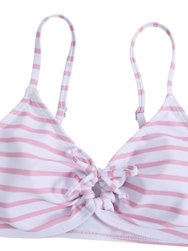 Image of COZYEASE Girls' 2 Piece Ditsy Floral Print Knot Front Ruched Triangle Bikini Swimsuit