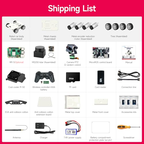 Image of Yahboom Raspberry Pi 5 AI Visual ROS2 Smart Robot Car Kit 2DOF Carmer Autonomous Driving Lidar Stem Education Project for Teen Engineers Students (with Raspberry Pi5-16GB)