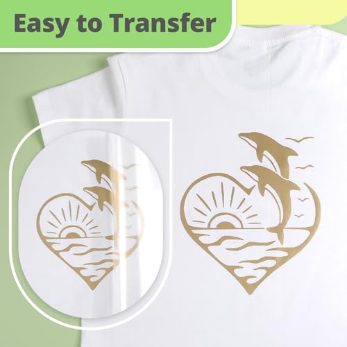 Image of HTVRONT Champagne HTV Vinyl Roll - 12 inch x 10ft Champagne Gold Iron on Vinyl for Cricut & Silhouette Cameo, Heat Transfer Vinyl Rolls for t Shirts - Easy to Cut & Weed for Heat Vinyl Design