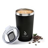 Ideus 20 oz Tumbler, Travel Coffee Mug with Splash Proof Sliding Lid, Double Wall Stainless Steel Vacuum Insulated Coffee Mug for Home and Office, Keep Beverages Hot or Cold, Black