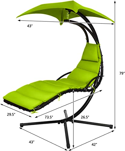 Replacement Cushion Pad And Umbrella For Hanging Lounge Chair Outdoor Chaise Hanging Hammock Chair Pillow Pad (Blue,Green,Khaki,Rust) (Green) #TOP5