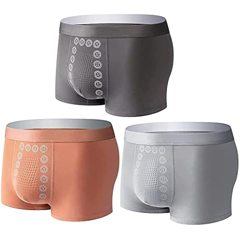 LAKEMON Magnetic Therapy Energetic Men Pants, Long Lasting Energy Field Therapy Slimming Brief,Energy Field Therapy Men’s Underwear (L,3pcs-a) Cover