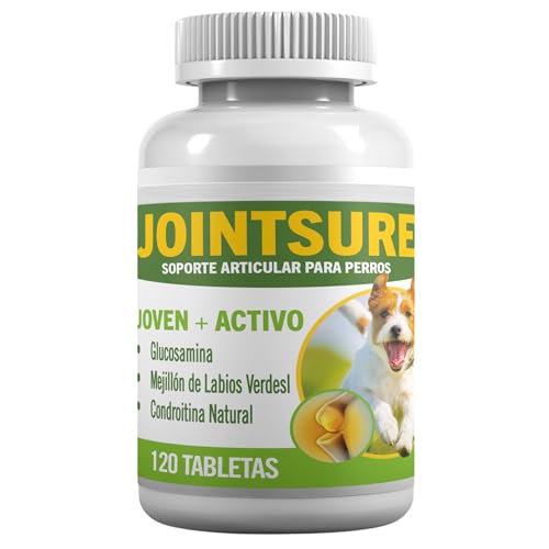 JOINTSURE Joven & Activo: Suplementos con Glucosamina y Mejillón Verde para articulaciones de Perros y Cachorros - Rigidez - 120 Tabletas